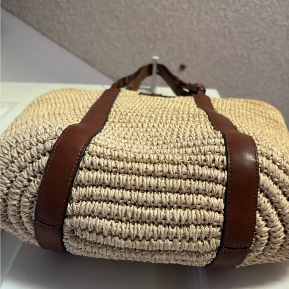 Ralph Lauren Tan and Brown Woven Tote Bag - Picture 2 of 5